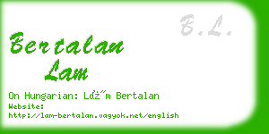 bertalan lam business card